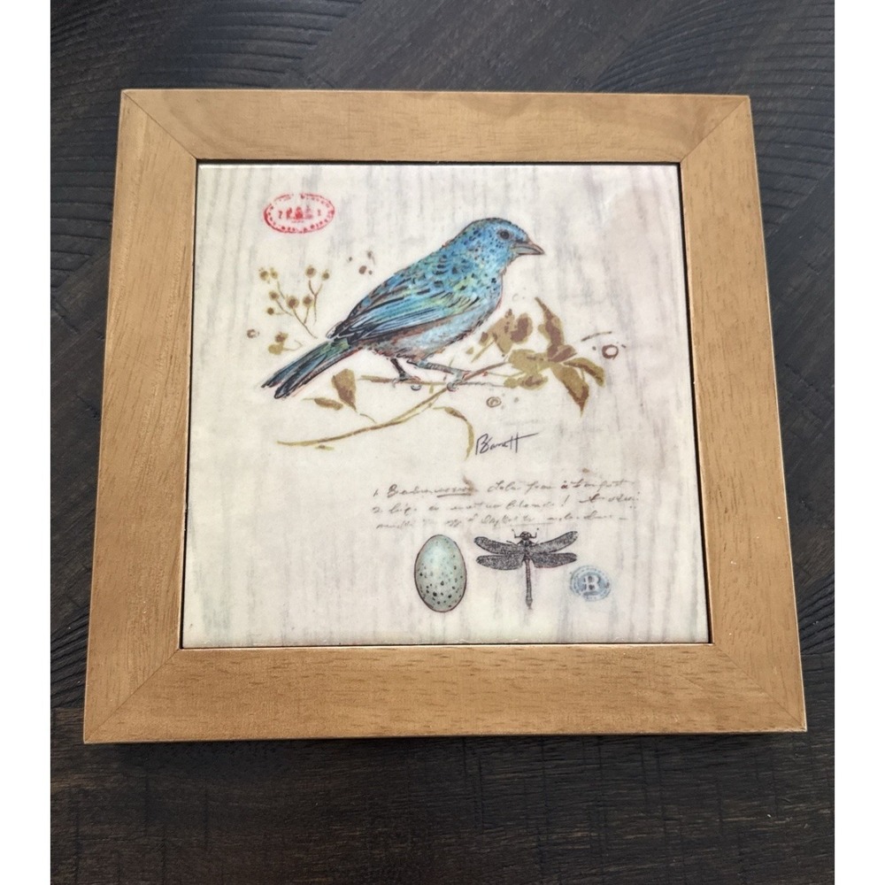 Chad Barrett Ornithology Print Gilded Songbird Ceramic Tile Trivet Wall Decor‎